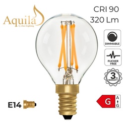 [ZL-G45/4W22E14C] Golfball G45 Clear 4W 2200K E14 Light Bulb