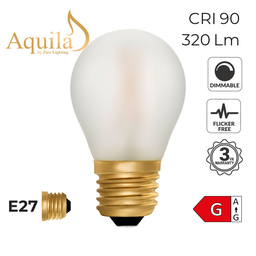 [ZL-G45/4W22E27F] Golfball G45 Frosted 4W 2200K E27 Light Bulb