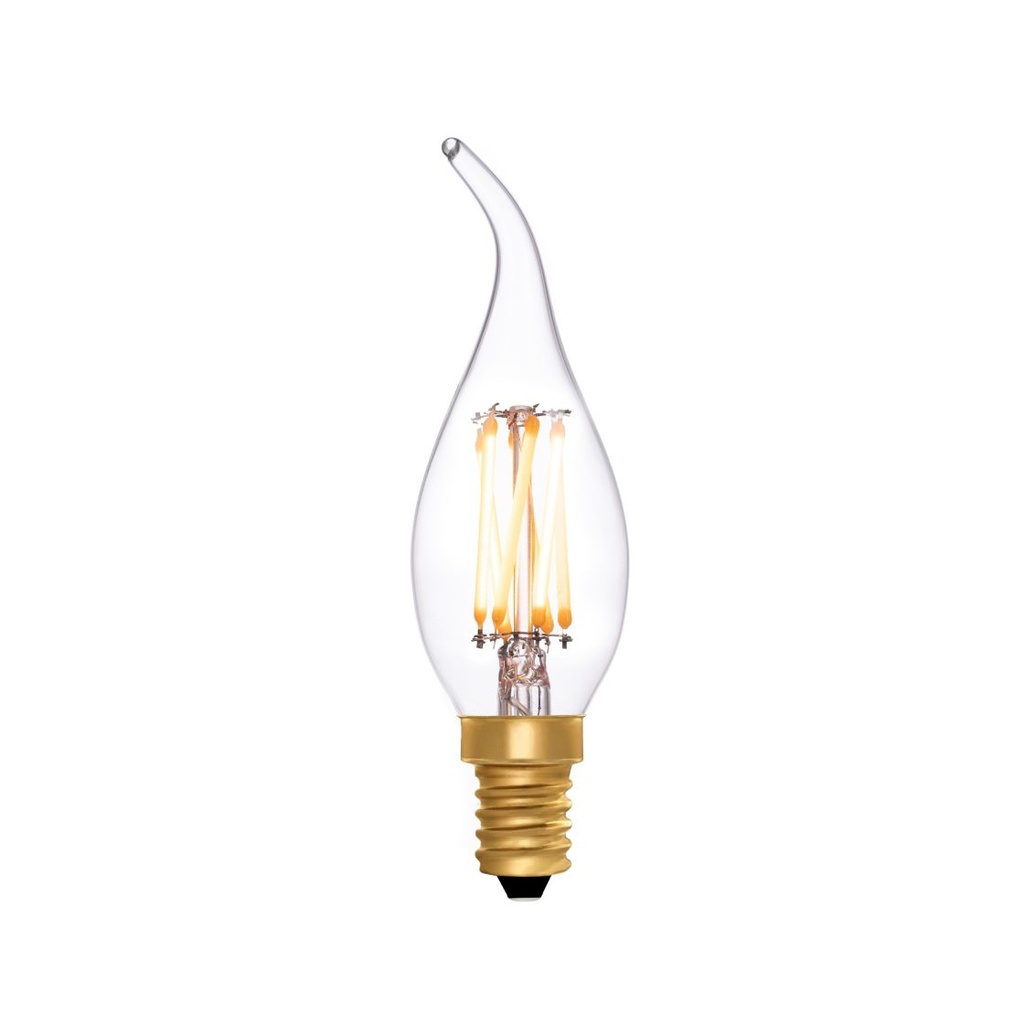 Flame Tip Candle C35 Clear 4W 2200K E14 Light Bulb