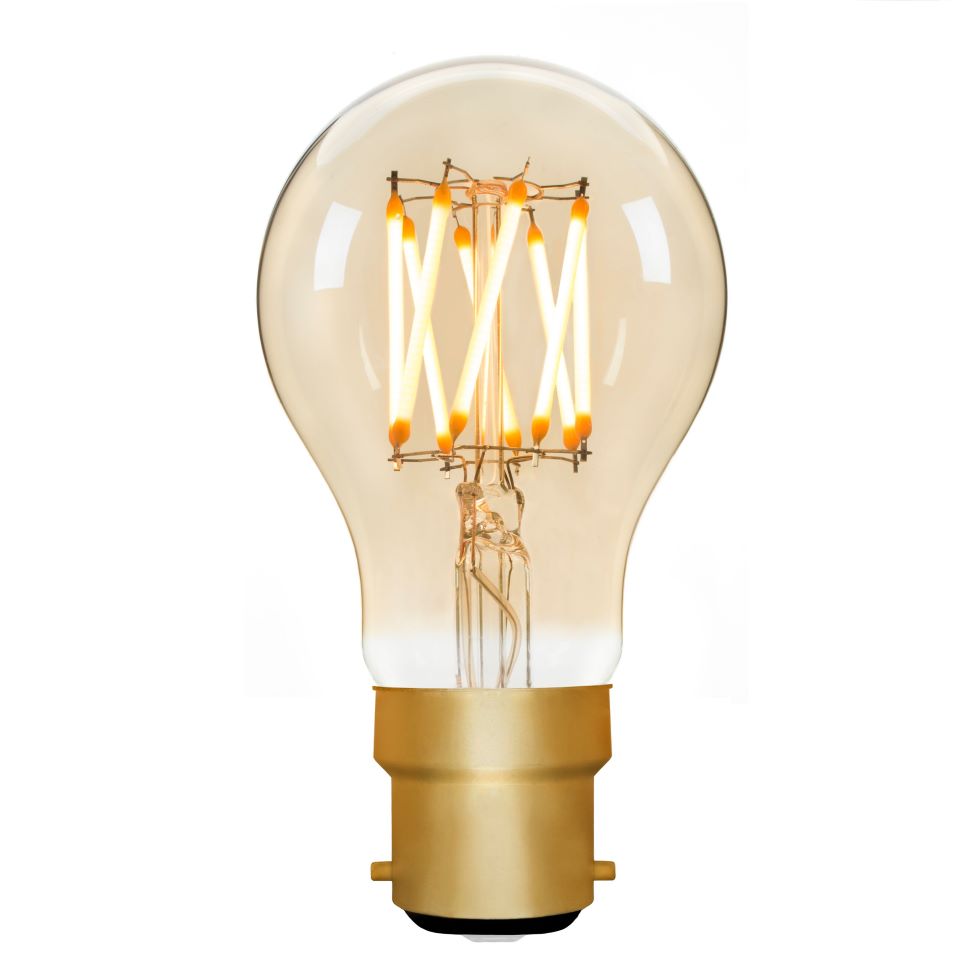 GLS A60 Amber 6W 2000K B22 Light Bulb