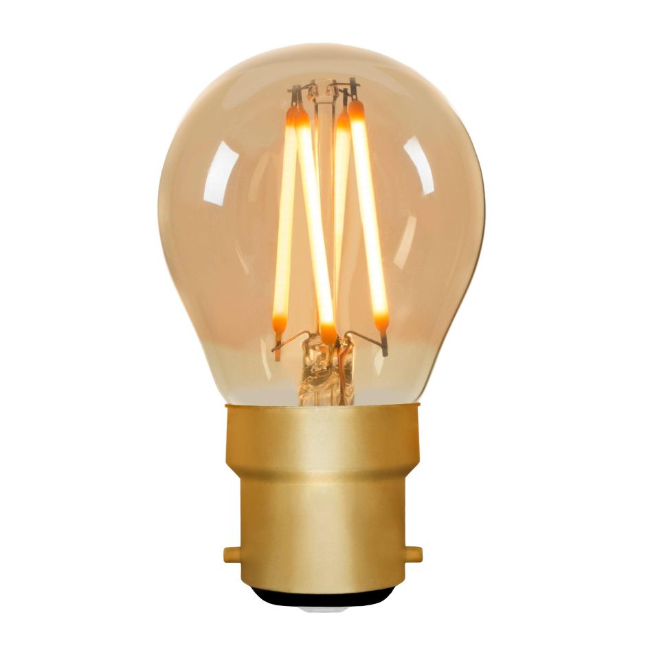 Golfball G45 Amber 4W 2000K B22 Light Bulb