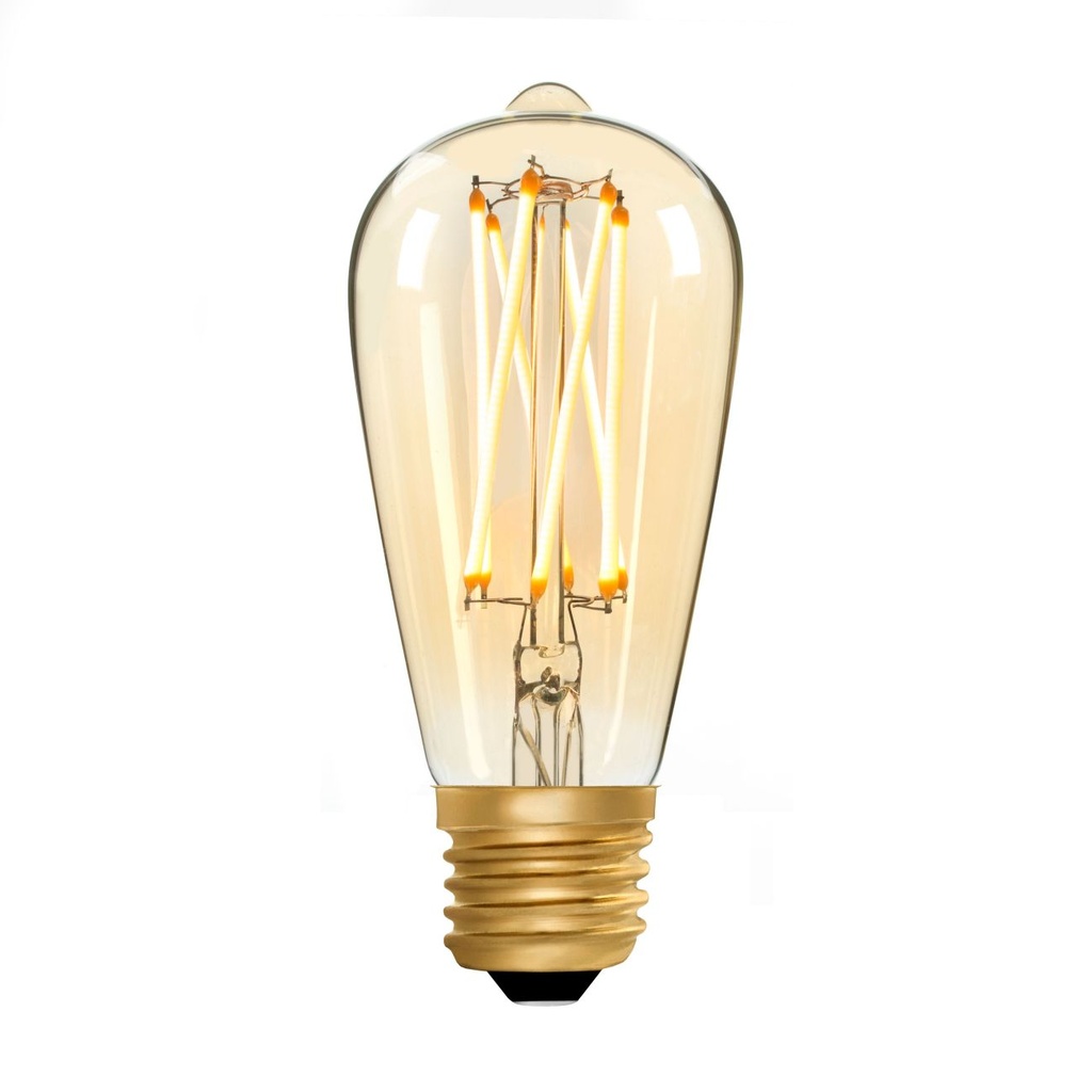 Squirrel Cage ST64 Amber 6W 2000K E27 Light Bulb