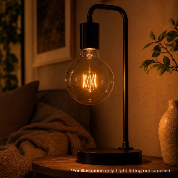 G95 Globe Amber Ultra Warm Decorative LED Filament Bulb 6W 2000K E27