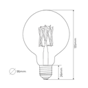 G95 Globe Amber Ultra Warm Decorative LED Filament Bulb 6W 2000K E27