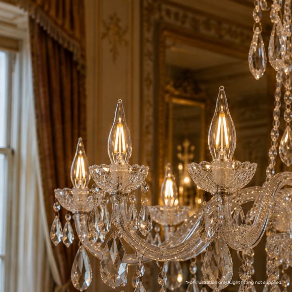 C22 ​French Candle Clear Vintage Warm Decorative LED Filament Bulb 2W 2200K E14