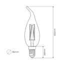C35 Flame Tip Candle Clear Vintage Warm Decorative LED Filament Bulb 4W 2200K E14