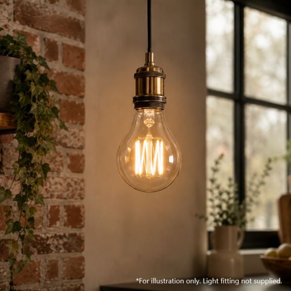 A60 GLS Amber Ultra Warm Decorative LED Filament Bulb 6W 2000K B22