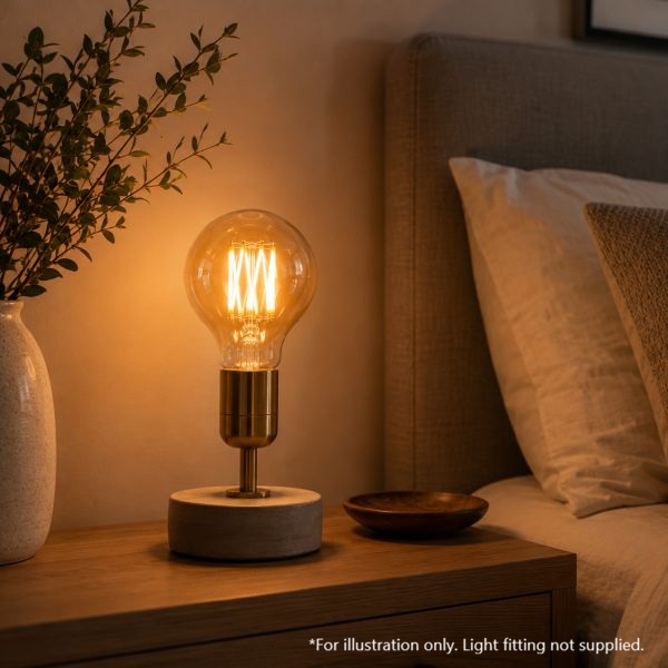 A60 GLS Amber Ultra Warm Decorative LED Filament Bulb 6W 2000K B22