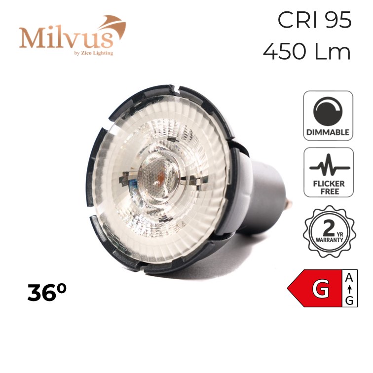 GU10 Colour Balance Warm White LED Spotlight Bulb 7W 2700K 36°