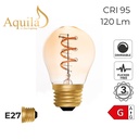 Golfball G45 Helix Amber 2W 2000K E27 Light Bulb