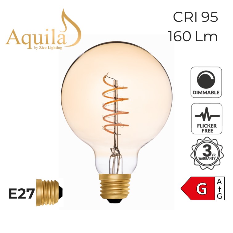 Globe G95 Amber 4W 2000K E27 Light Bulb