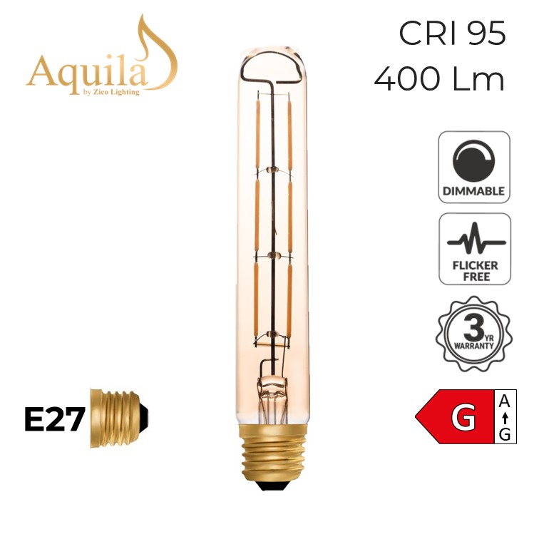 ​Tube T30 185mm Amber 6W 2000K E27 Light Bulb