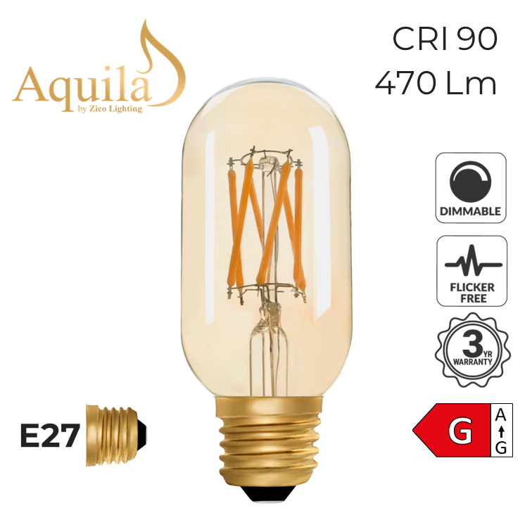 Radio T45 Amber 5.5W 2200K E27 Light Bulb