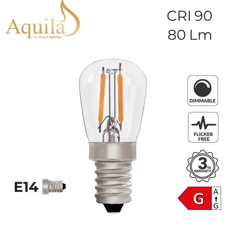 ST26 Pygmy Clear Warm White Decorative LED Filament Bulb 1W 2700K E14