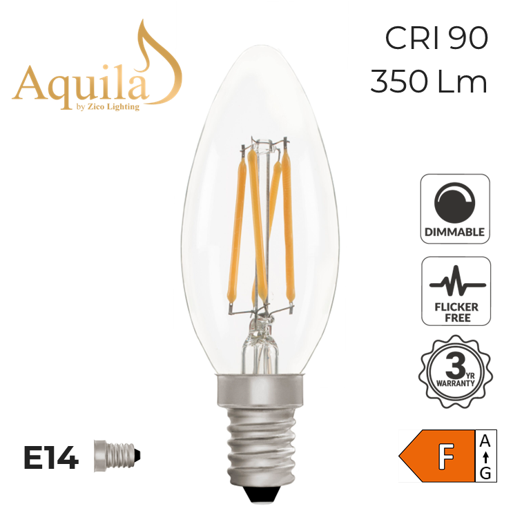 Candle C35 Clear 4W 2700K E14 Light Bulb