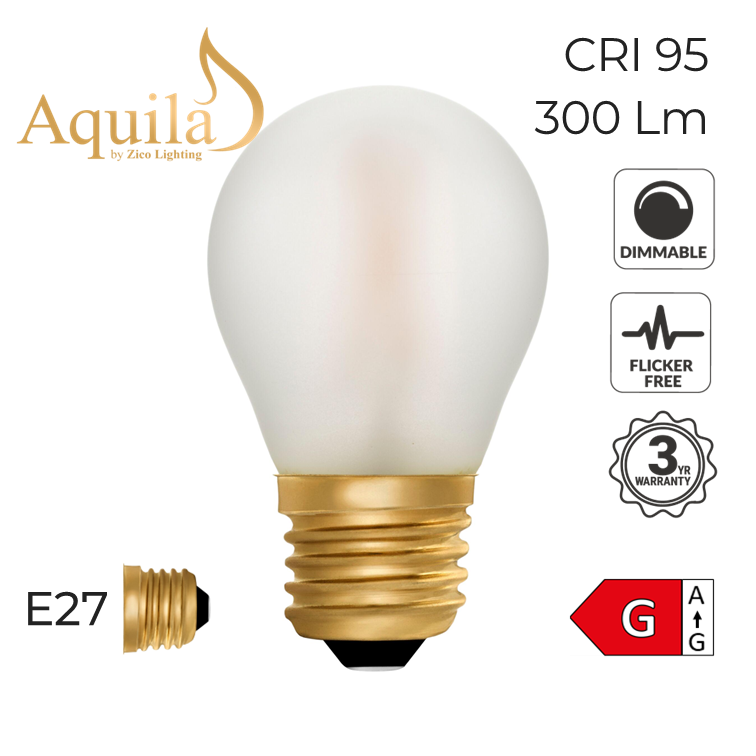 Golfball G45 Frosted 4W 2200K E27 Light Bulb