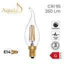 Flame Tip Candle C35 Clear 4W 2200K E14 Light Bulb