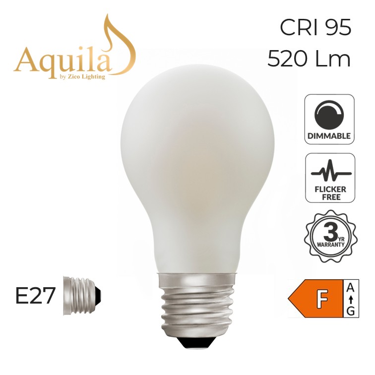 A60 GLS Porcelain Dim-to-Warm Decorative LED Filament Bulb 6W 2000K-2800K E27