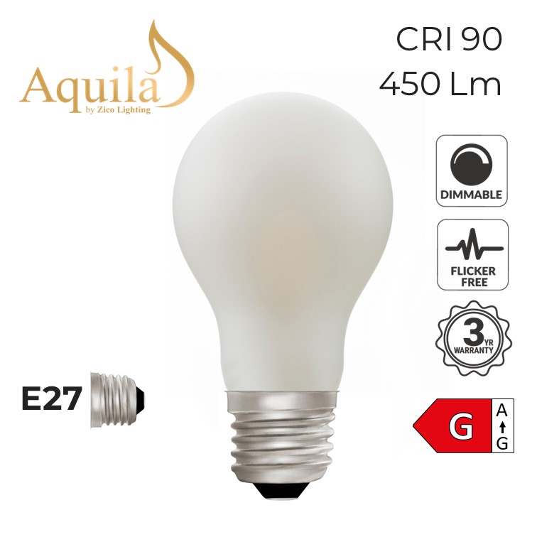 GLS A60 Dim-to-Warm Porcelain 6W 2000K - 2800K E27 Light Bulb