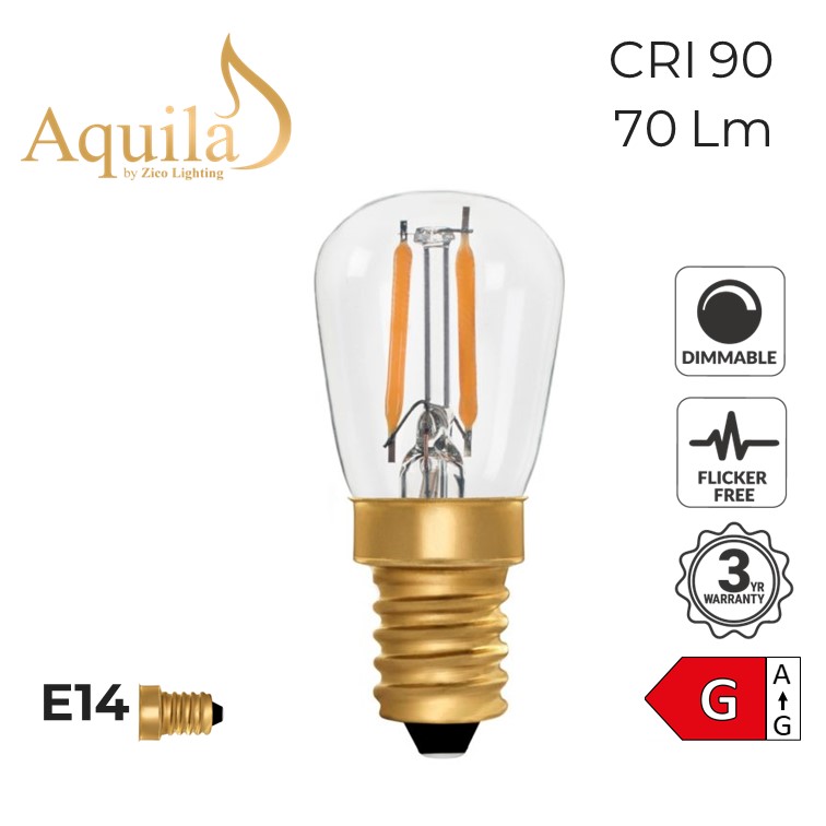 ST26 Pygmy Clear Vintage Warm Decorative LED Filament Bulb 1W 2200K E14
