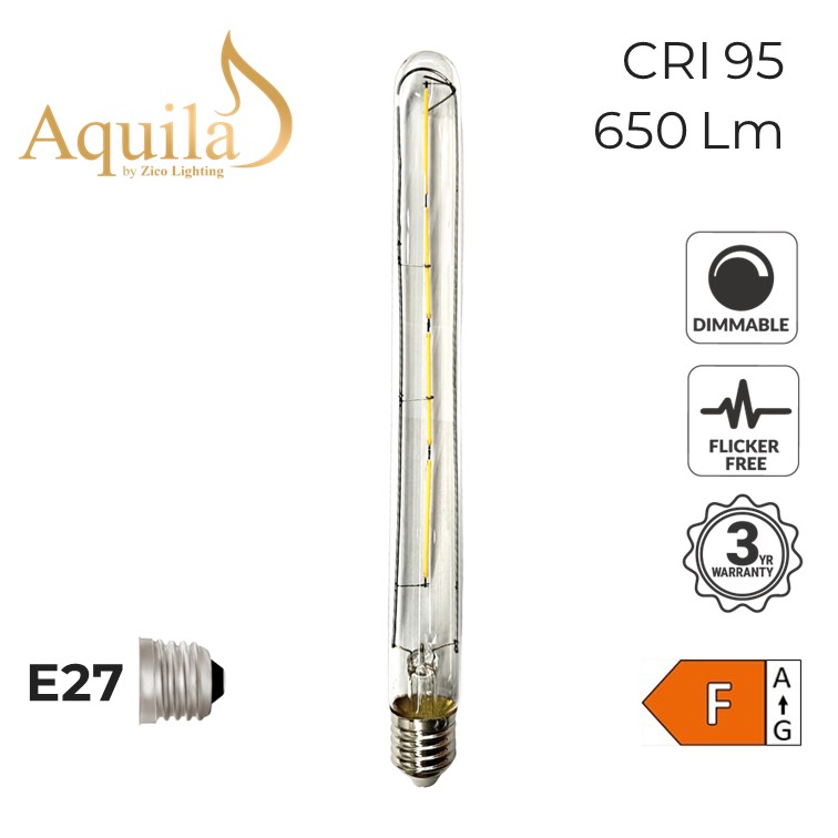 Tube T30 290mm Clear 6W 2700K E27 Light Bulb