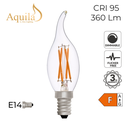 C35 Flame Tip Candle Clear Warm White Decorative LED Filament Bulb 4W 2700K E14