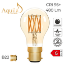 A60 GLS Amber Ultra Warm Decorative LED Filament Bulb 6W 2000K B22