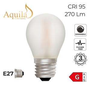 G45 Golfball Dim-to-Warm Frosted Decorative LED Filament Bulb 4W 2000K to 2800K E27