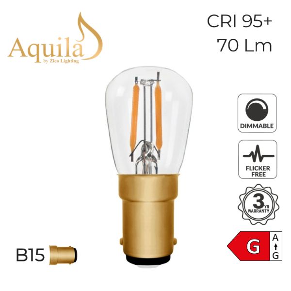 ST26 Pygmy Clear Vintage Warm Decorative LED Filament Bulb 1W 2200K B15