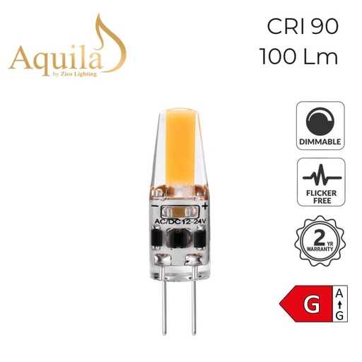 [ZIHP/1.5W27G4COB-12V10PK] G4 Capsule 1.5W 2700K 10 Pack