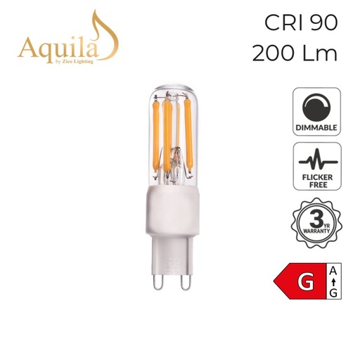 [ZL-G9/3W22C] G9 Clear 3W 2200K Light Bulb