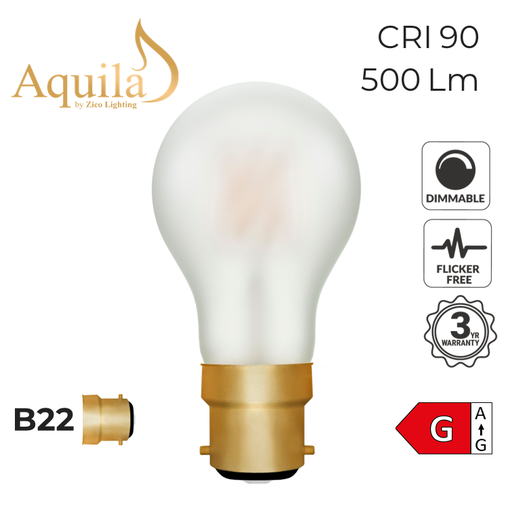 [ZL-A60/6W22B22F] GLS A60 Frosted 6W 2200K B22 Light Bulb