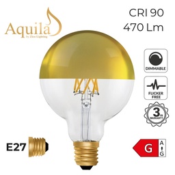 [ZL-G95/6W22E27G] Globe G95 Gold Mirrored 6W 2200K E27 Light Bulb