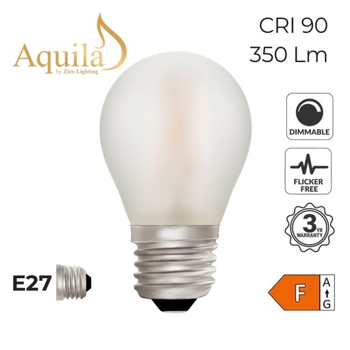 [ZL-G45/4W27E27F] Golfball G45 Frosted 4W 2700K E27 Light Bulb