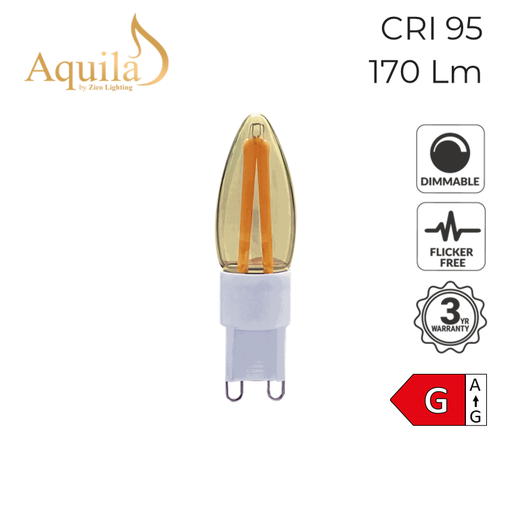 [ZL-G9S/3W22A] G9 Amber 3W 2200K Light Bulb