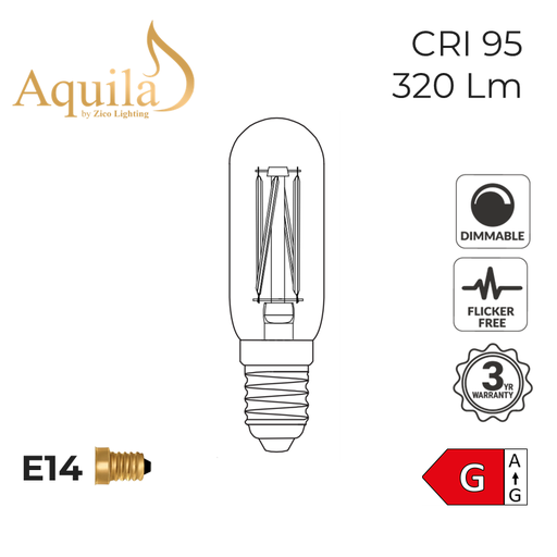 [ZL-T25/4W27E14C] Tube T25 Clear 4W 2700K E14 Light Bulb