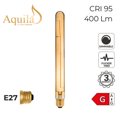 [ZL-T30L/6W22E27A] Tube T30 290mm Amber 6W 2000K E27 Light Bulb