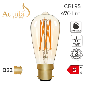 [ZL-ST64/6W22B22A] Squirrel Cage ST64 Amber 6W 2000K B22 Light Bulb